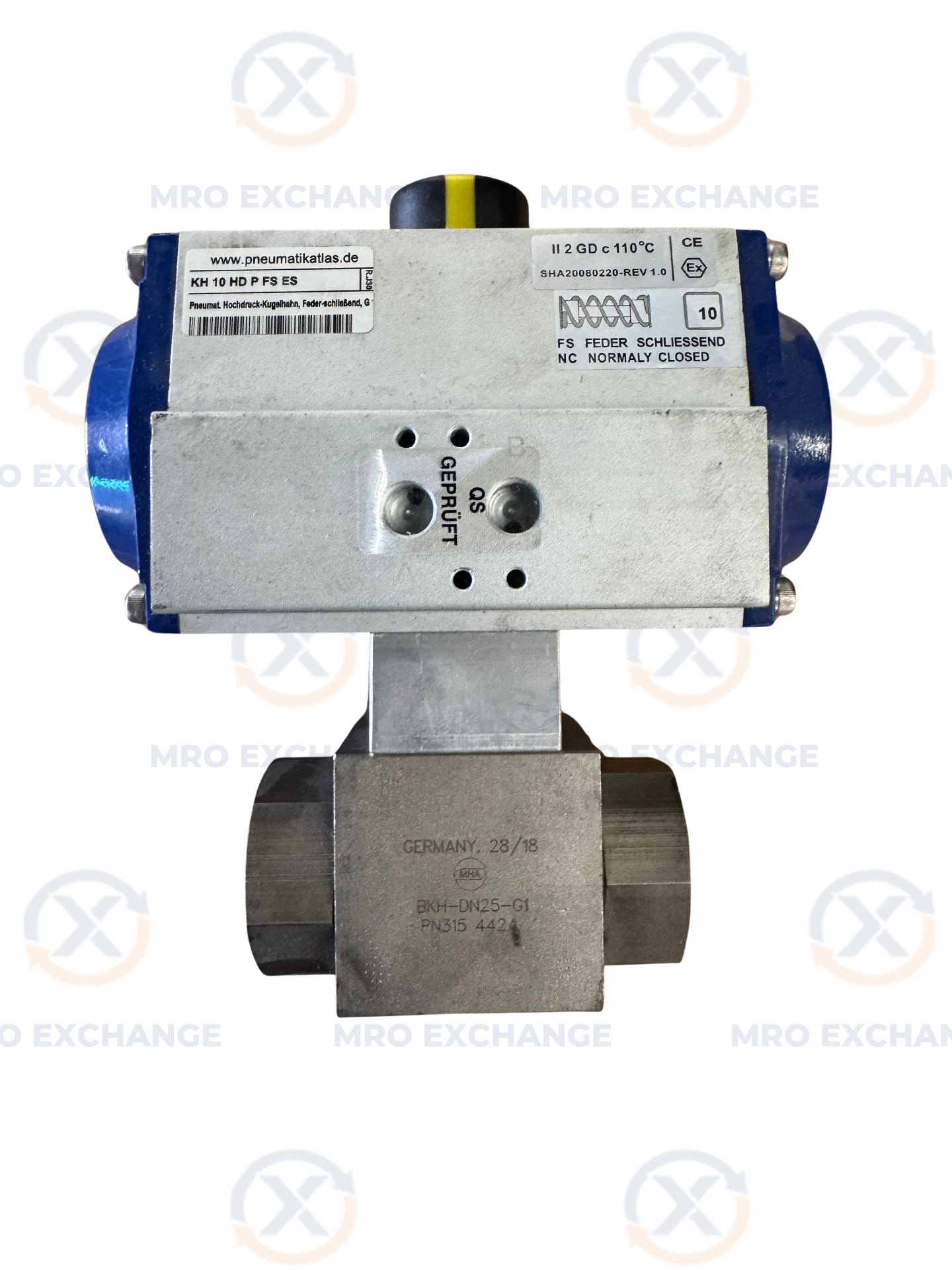 Pneumatikatlas Pneumatic Actuated Ball Valve KH 10 HD P FS ES G1 In. BSP PN315