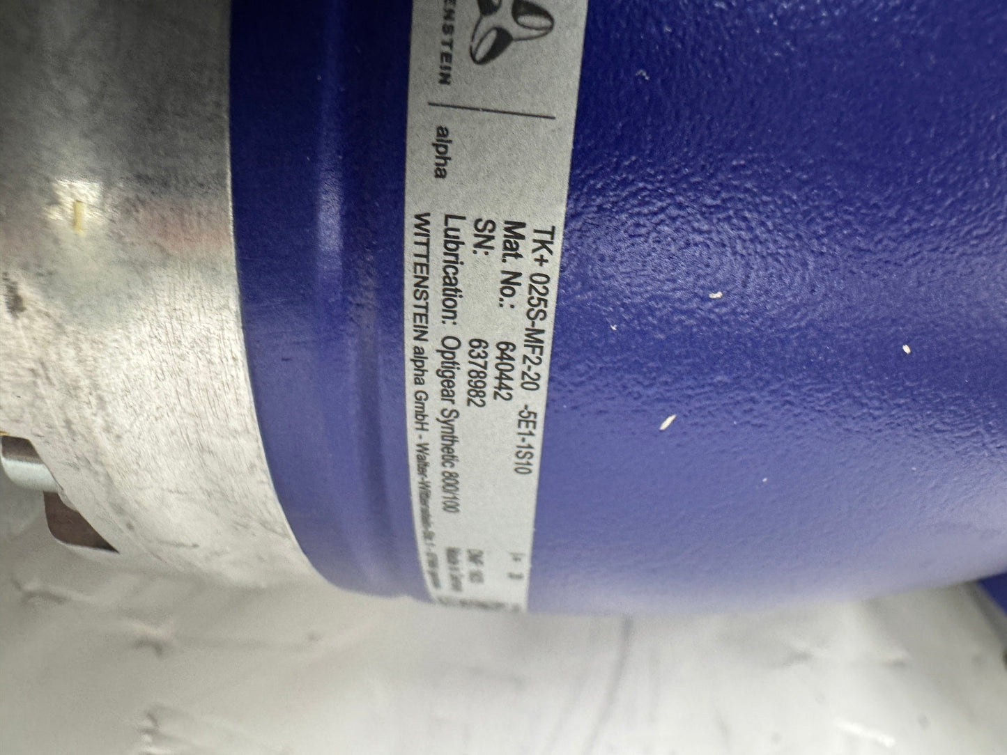 Wittenstein Alpha Hypoid Right-Angle Servo Gearbox Actuator Motor Assembly TK+ 0255S-MF2-20-5E1-1S10 Motor 8JSA44.EB040D200-0