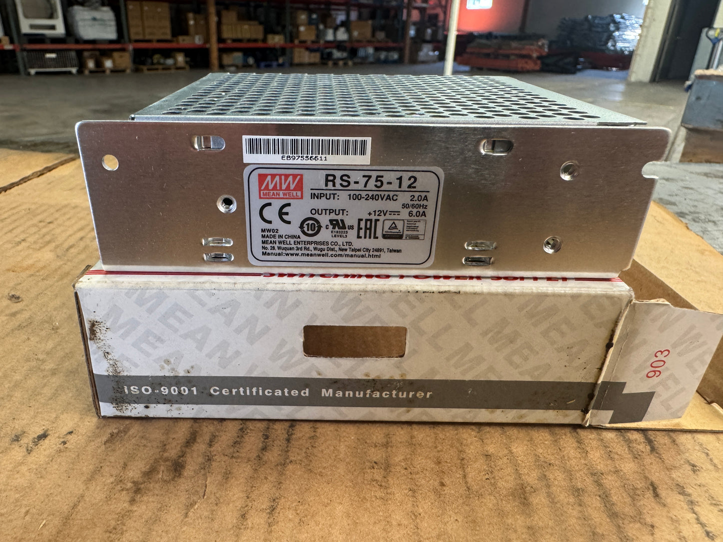 Mean Well RS-75-12 Switching Power Supply Open Box Unused