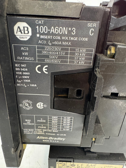 Allen-Bradley IEC Magnetic Contactor 100-A60N*3 Series C