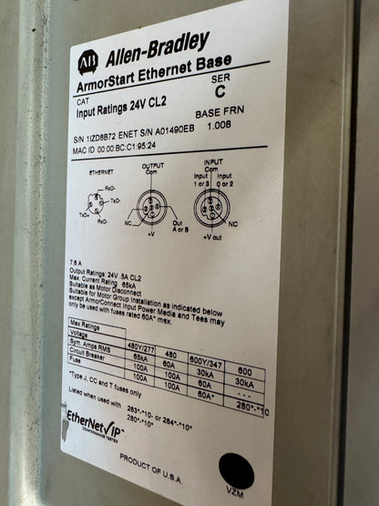 Allen-Bradley 284E-FVD1P4Z-N-R-EMI-OC ArmorStart Distributed Motor Controller 380 to 480V AC