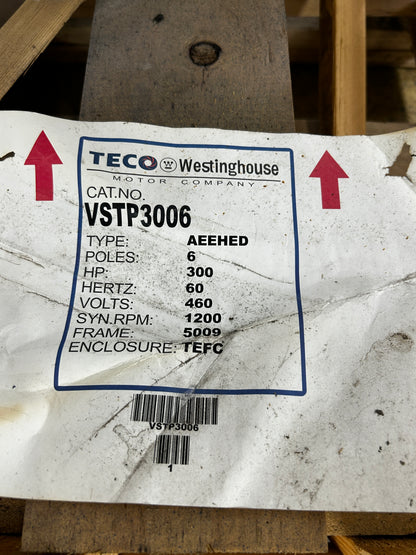 TECO Westinghouse Vertical Hollow Shaft Motor VSTP3006 - 300 HP 1200 RPM
