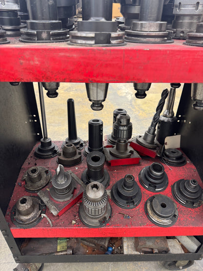 Mixed CAT50 Tooling Lot with Cart | CAT50
