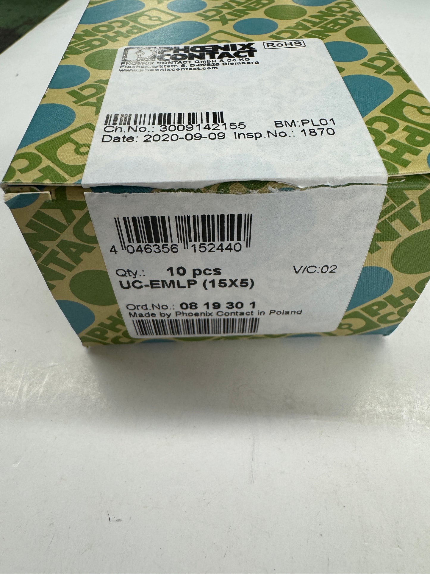 Phoenix Contact Plastic Label Sheet UC-EMLP / Ord. No. 0819301 15 x 5 mm