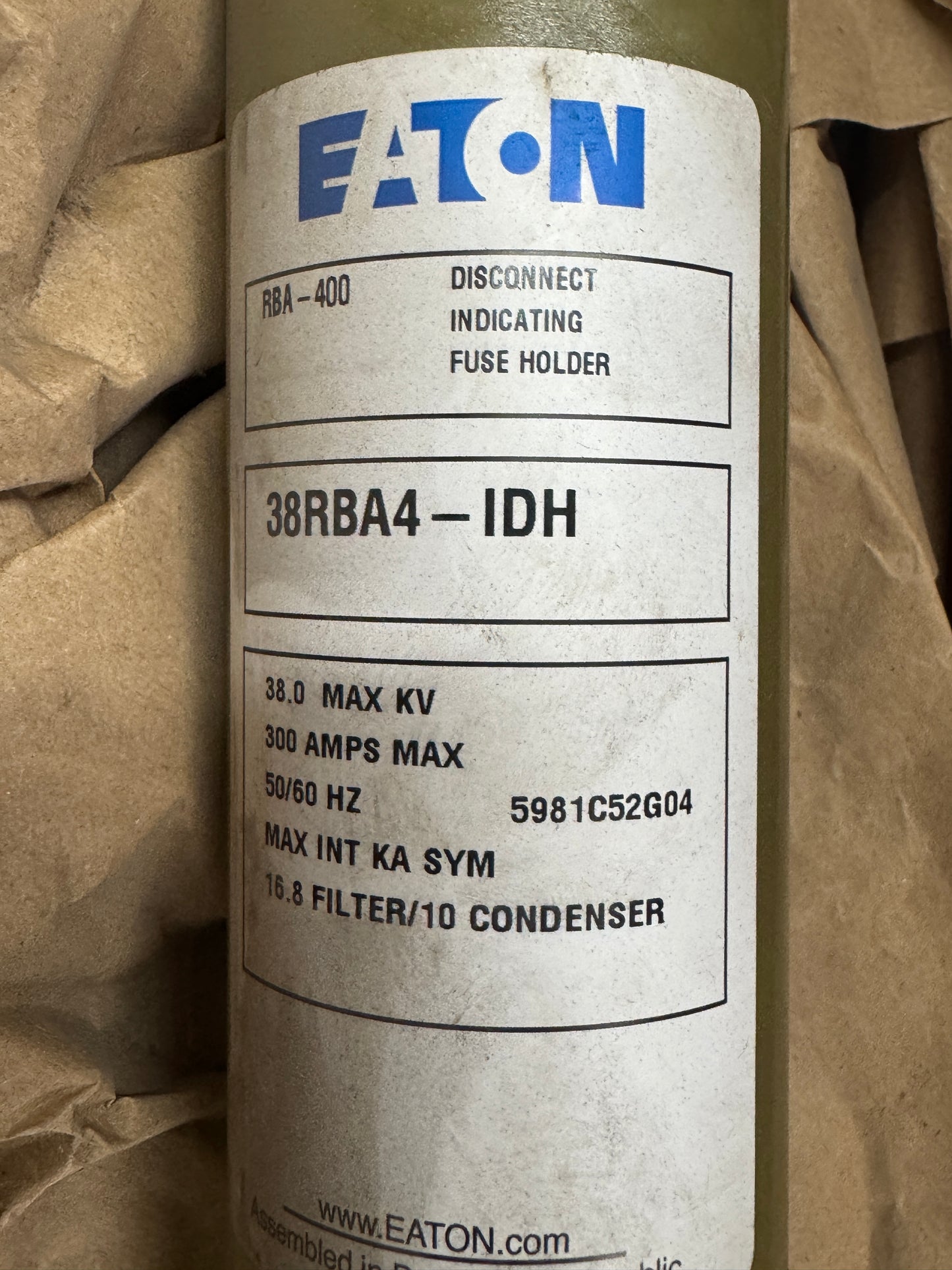 Eaton Disconnect Indicating Fuse Holder 38RBA4-IDH 38 Kv