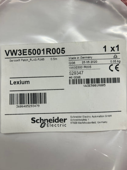 Schneider Electric Sercos III Patch Cables VW3E5001R005 0.5 m, RJ45 to RJ45