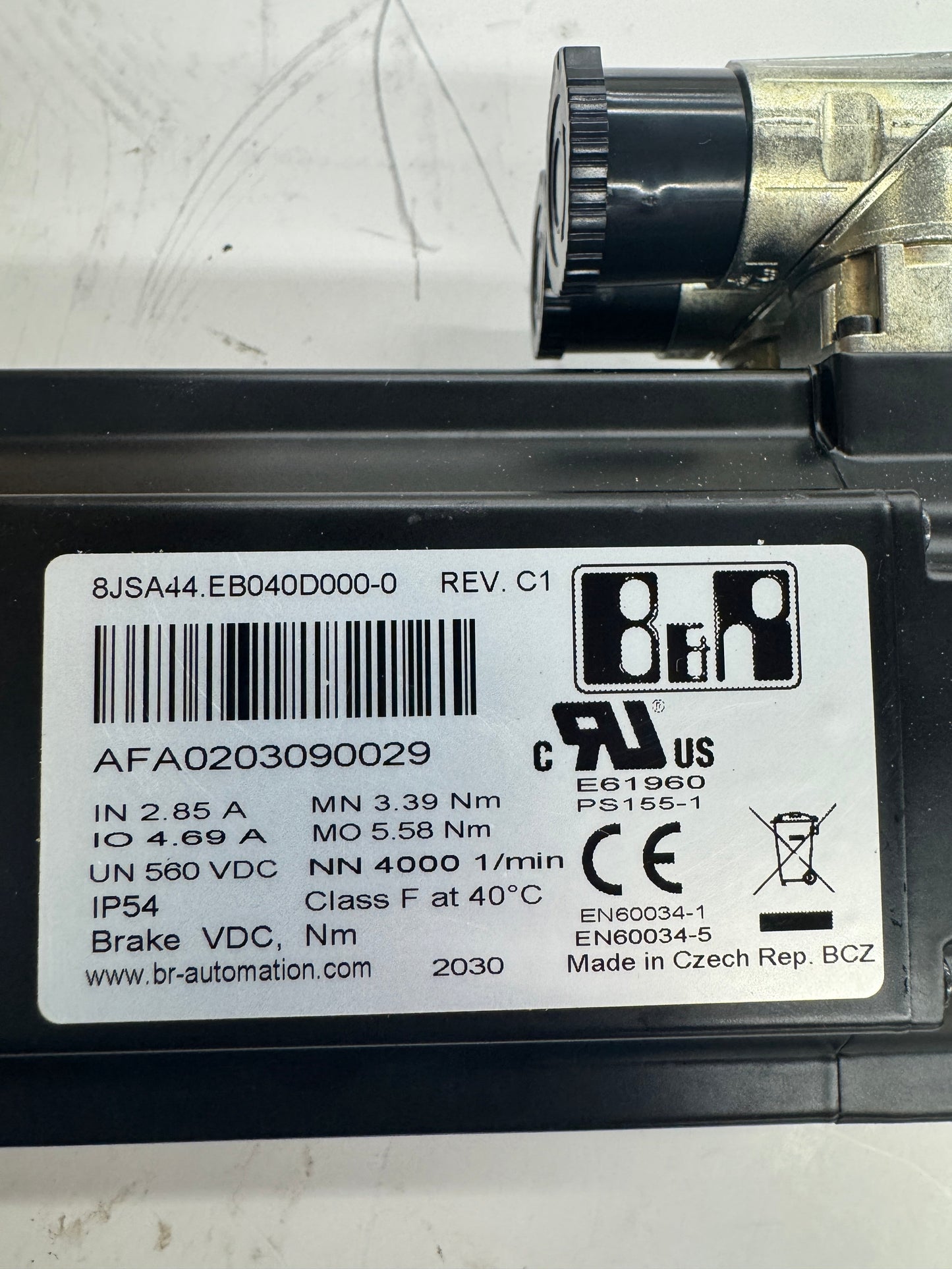 B&R Automation Servo Motor 8JSA44.EB040D000-0 - Variable 4000 RPM
