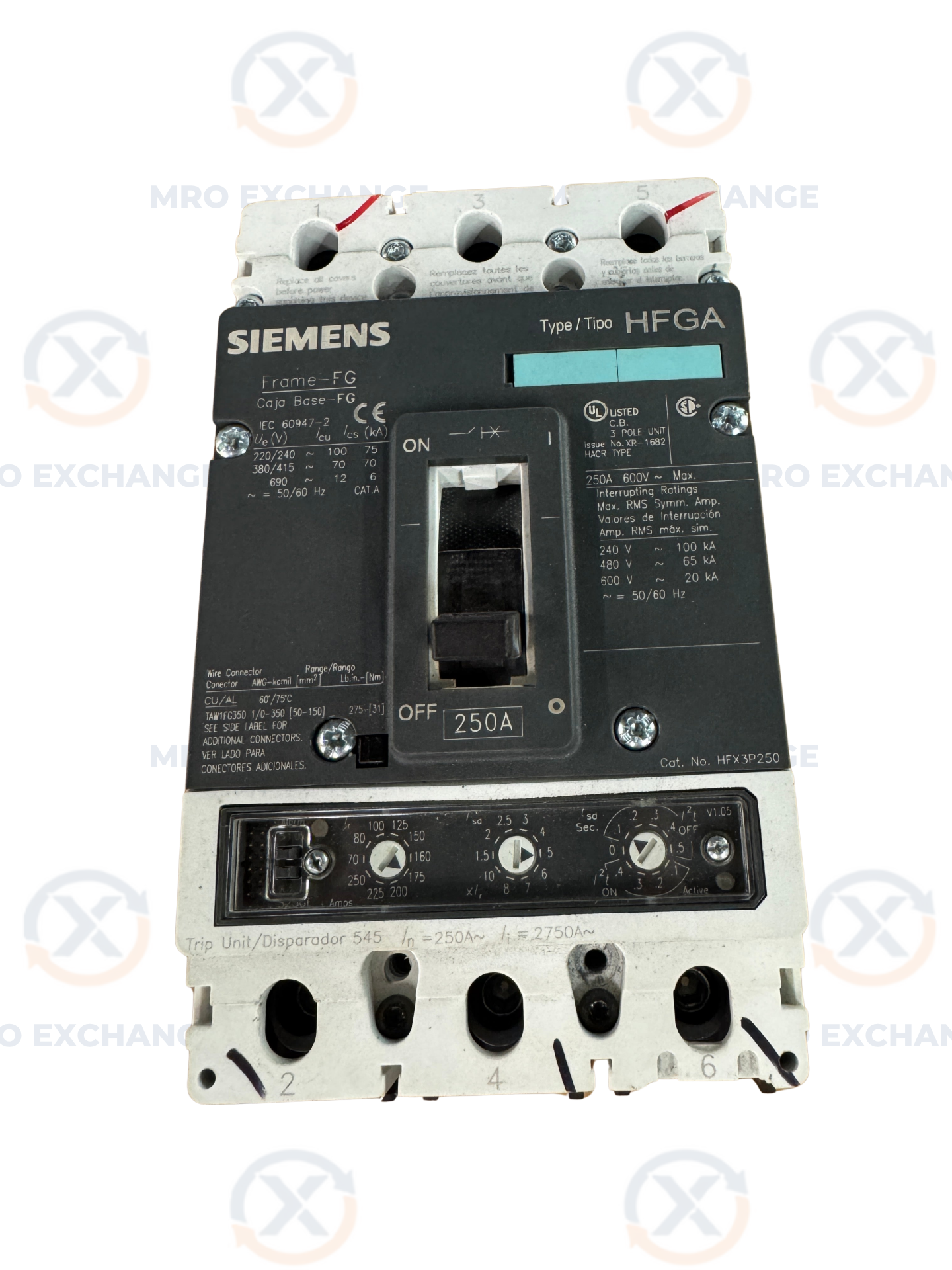 Siemens HFX3P250 Molded Case Circuit Breaker 600V Untested Surplus