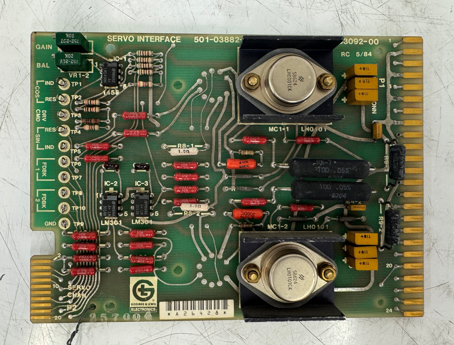 Giddings and Lewis Servo Interface Circuit Board 501-03882-00 / 502-03092-00