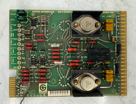 Giddings and Lewis Servo Interface Circuit Board 501-03882-00 / 502-03092-00