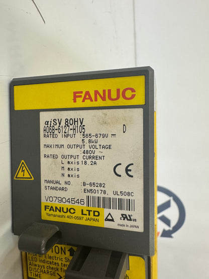 Fanuc Servo Drive A06B-6127-H105 480 VAC