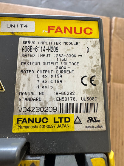 Fanuc A06B-6114-H209 Servo Amplifier Module Untested Surplus