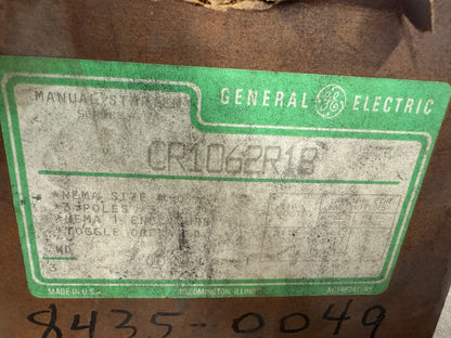 General Electric Manual Motor Starter CR1062R1B 600V AC