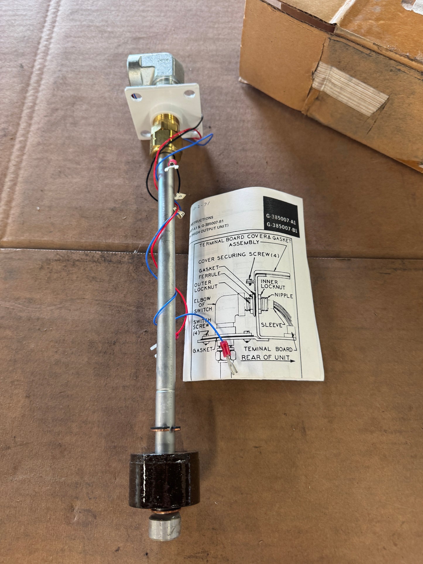 Alemite Oil Mist Low Level Switch 385007-A1