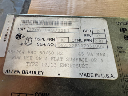 Allen-Bradley 2706-E43J32B1 Dataliner Message Display 85-264V AC 01621