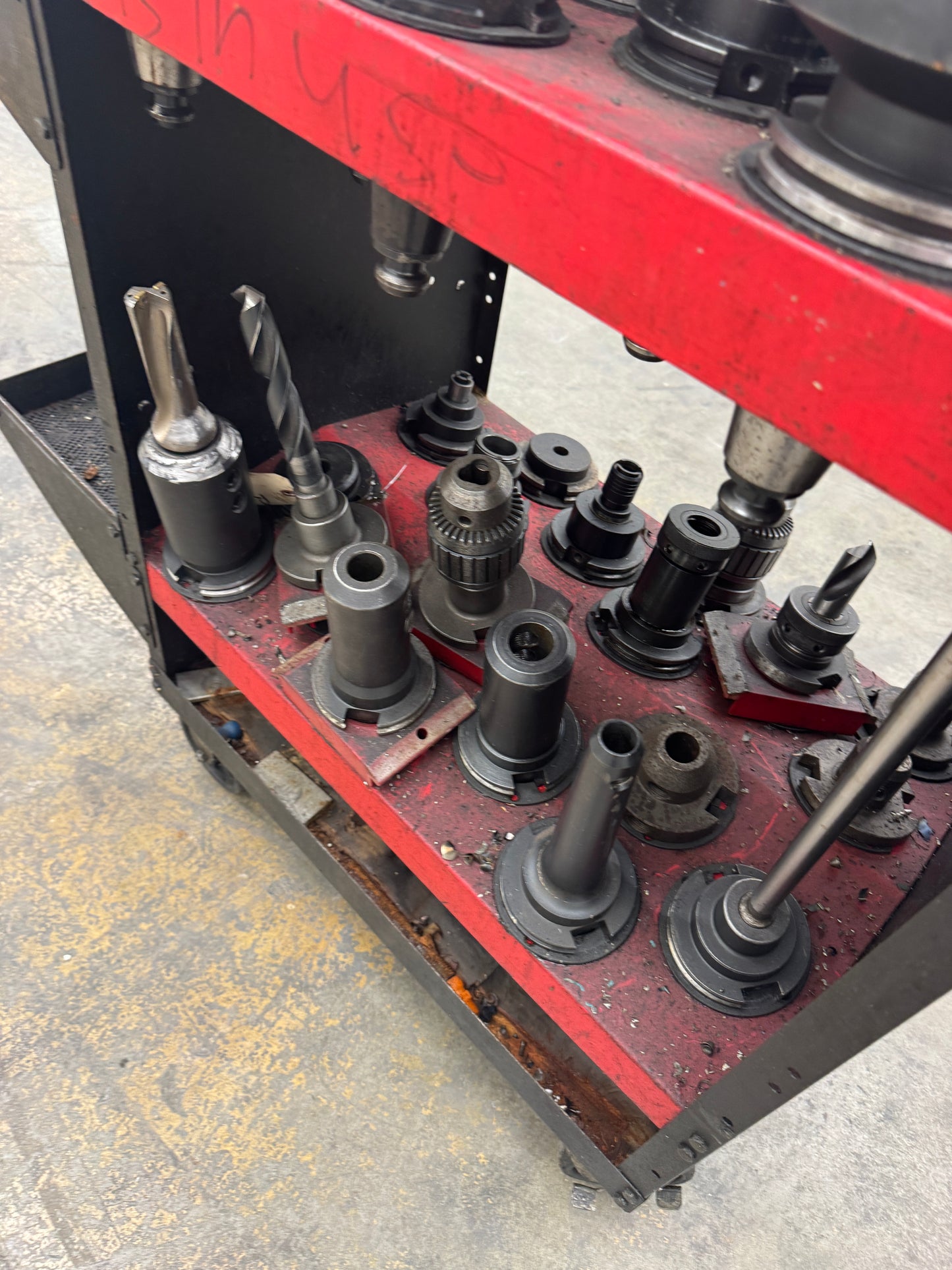 Mixed CAT50 Tooling Lot with Cart | CAT50
