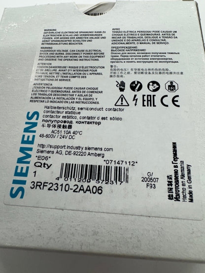 Siemens Solid State Contactor 3RF2310-2AA06