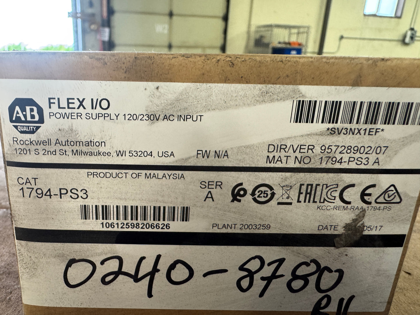 Allen-Bradley Power Supply 1794-PS3