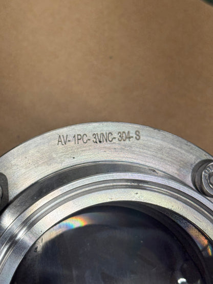 Adamant Sanitary Pneumatic Butterfly Valve AV-1PC-3VNC-304-S 3 In. Tri-Clamp 145 PSI