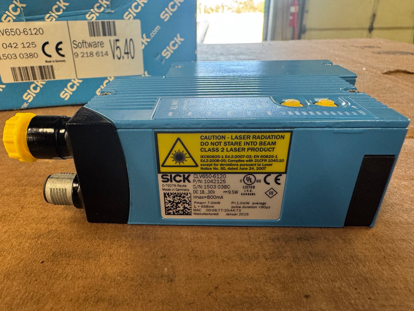 SICK CLV650-6120 Barcode Scanner 18-30V DC Untested Surplus