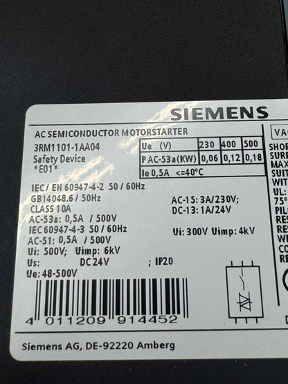Siemens Fail-Safe Direct Starter 3RM1101-1AA04