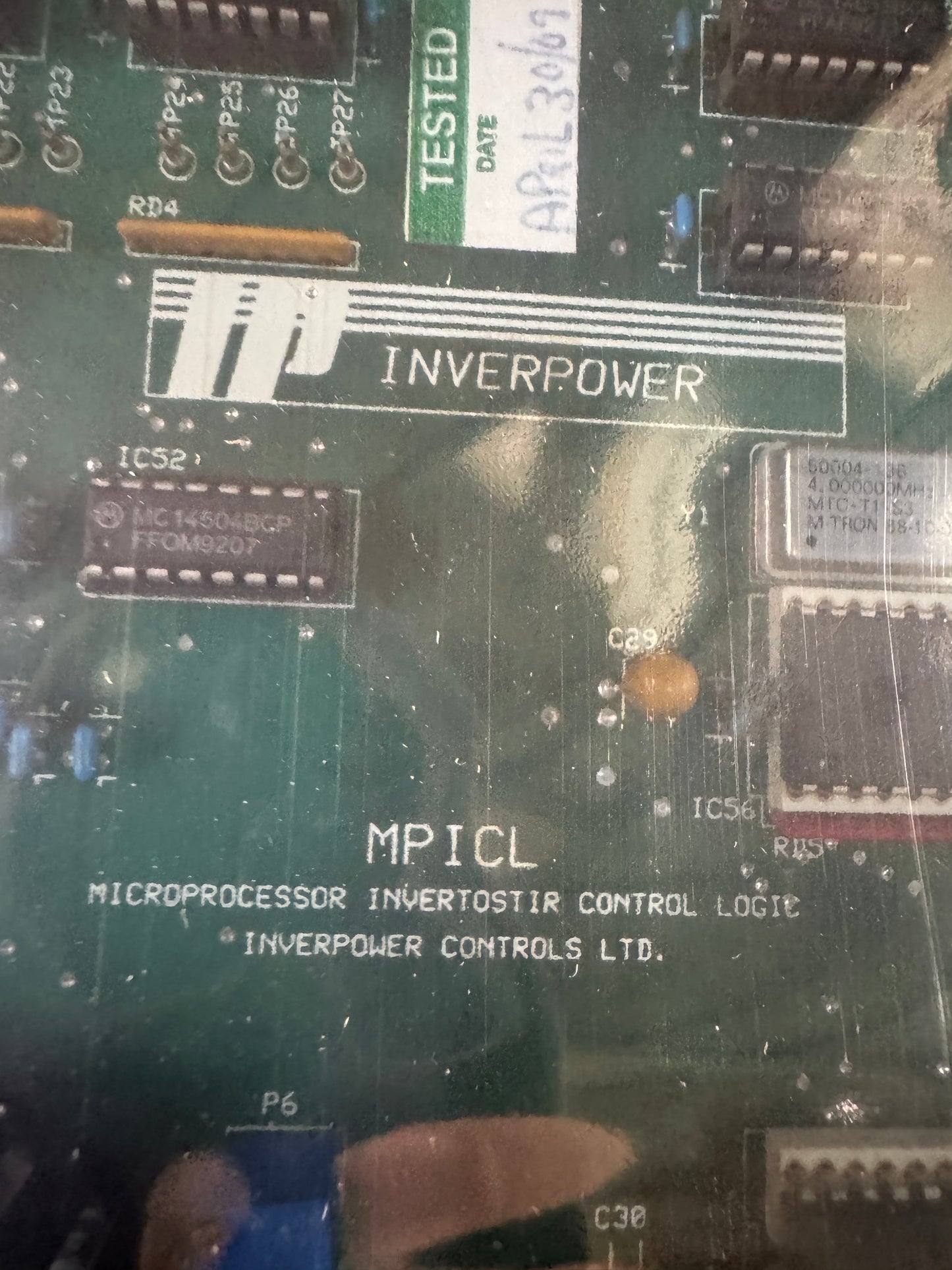 Inverpower Controls Ltd. Microprocessor Control Logic Board MPICL