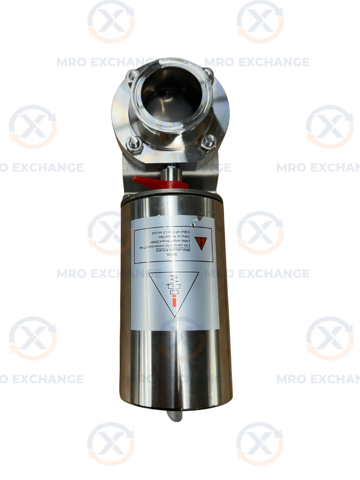 Adamant Sanitary Pneumatic Butterfly Valve AV-1PC-2VNC-304-S 2 In. Tri-Clamp 145 PSI m00943