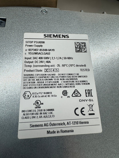 Siemens Power Supply 6EP3437-8SB00-0AY0