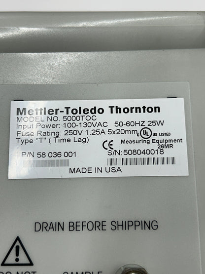 Mettler-Toledo Thornton TOC Analyzer 5000TOC / P/N 58 036 001