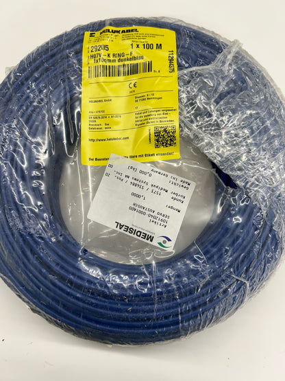 Helukabel Single Conductor Wire 29205 1x10 mm², 100 M Coil, Dark Blue