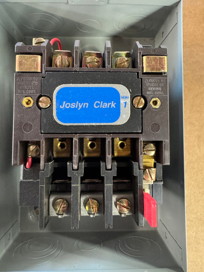Joslyn Clark NEMA Size 1 Motor Starter T13U031 600 VAC