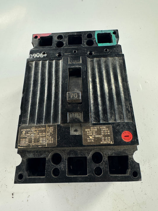 General Electric Circuit Breaker TED134070 480 VAC