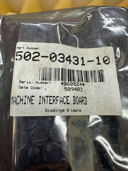 Giddings & Lewis Machine Interface Board 502-03431-10 24VDC