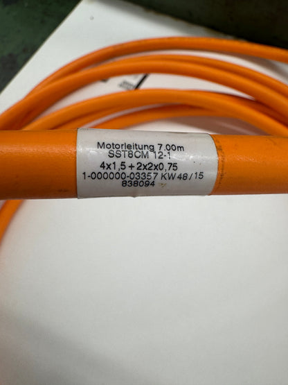 Bosch Rexroth Servo Motor Power Cable SST8CM 12-1 / Order Code 1-000000-03357 7 m, 4x1.5 + 2x2x0.75 mm2, 1000V