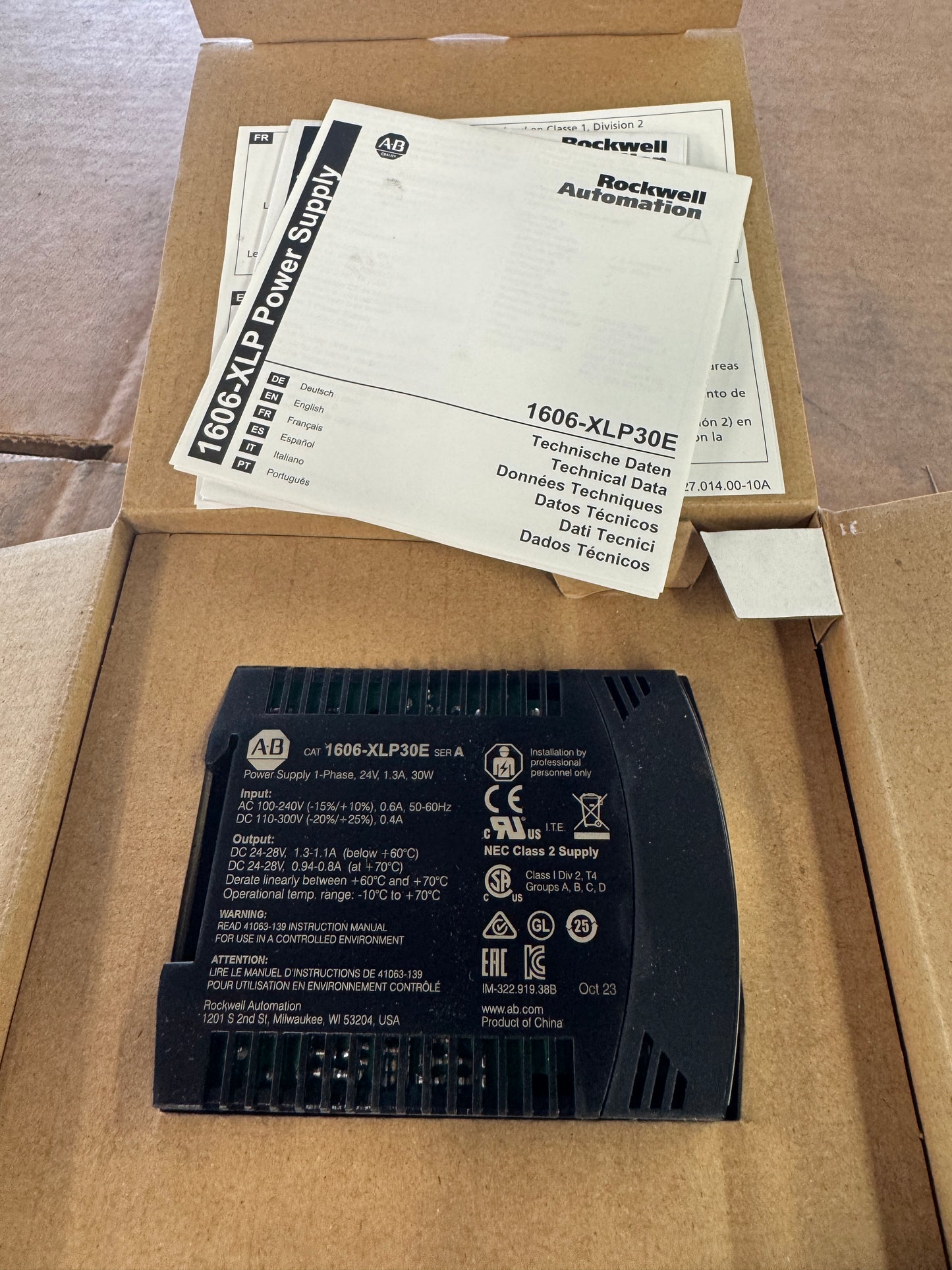 Allen-Bradley Power Supply 1606-XLP30E