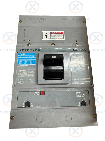 Siemens LXD62B500 Circuit Breaker 600V AC, 250V DC Appears Unused
