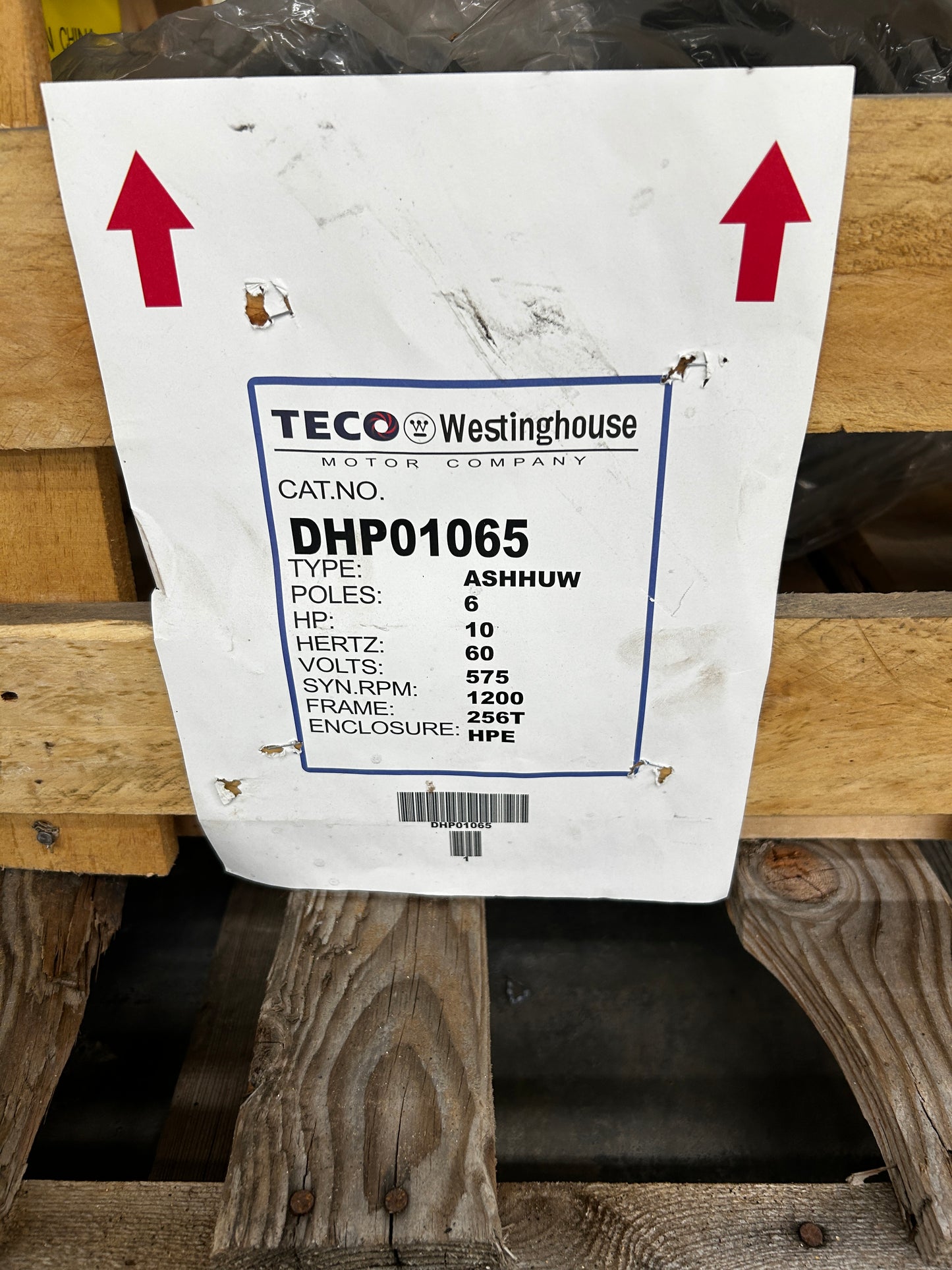 TECO Westinghouse AC Motor DHP01065 - 10 HP 1200 RPM