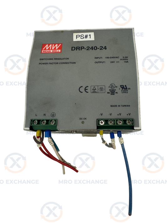 Mean Well Rail Mount Switching Power Supply DRP-240-24