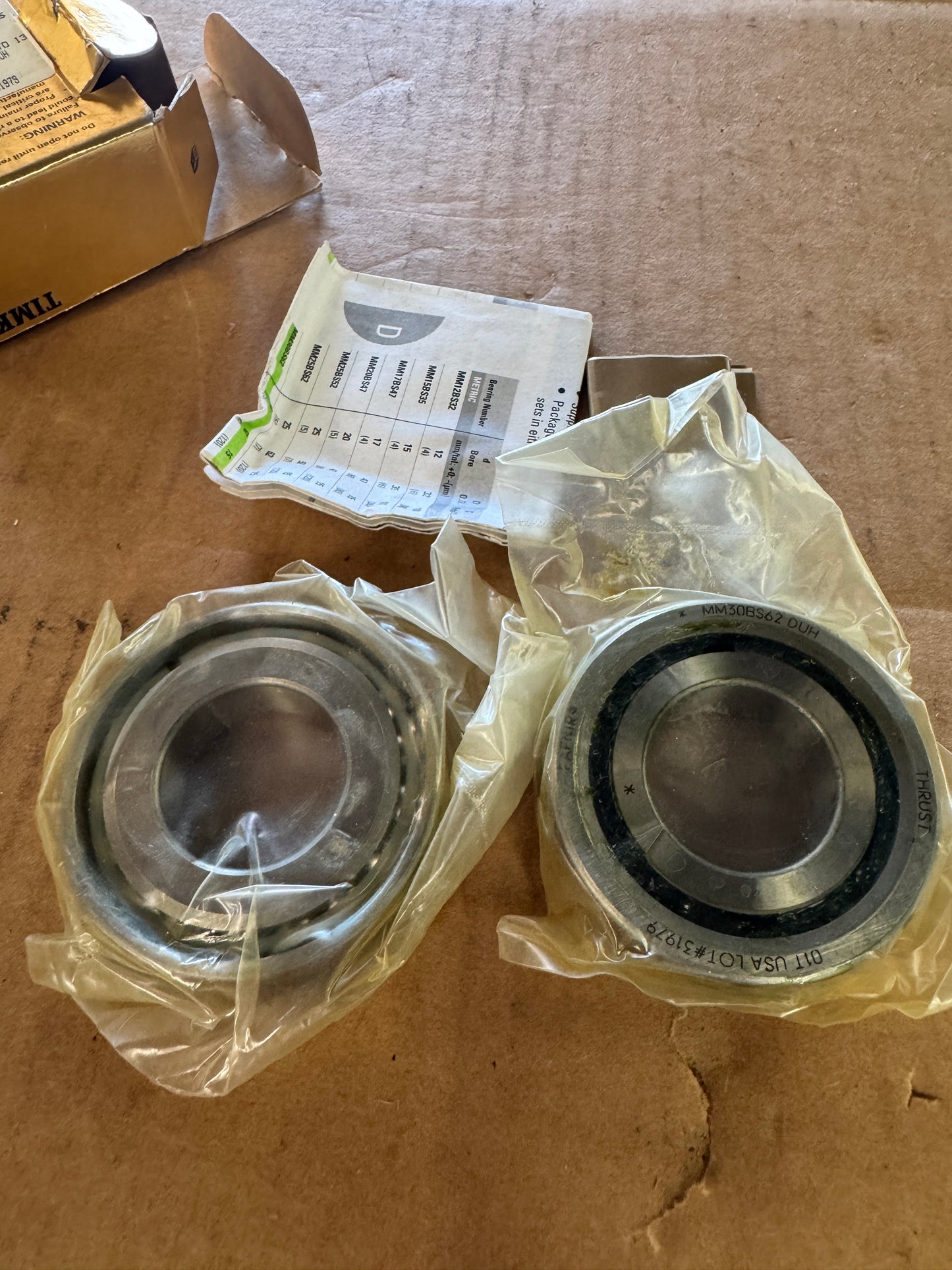Timken Super Precision Ball Screw Support Bearing MM30BS62 DUH 30 x 62 x 30 mm