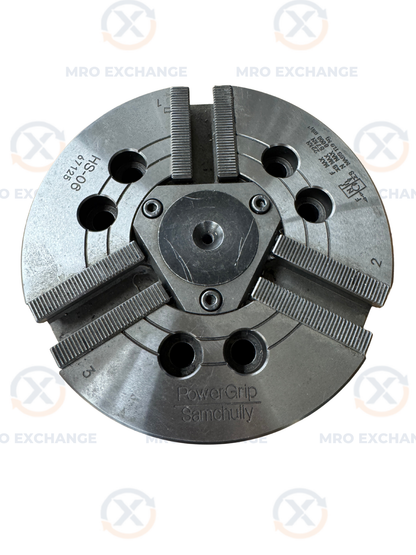 Samchully 3-Jaw Hydraulic Power Chuck HS-06 | 6.5 In. Diameter, 3-Jaw