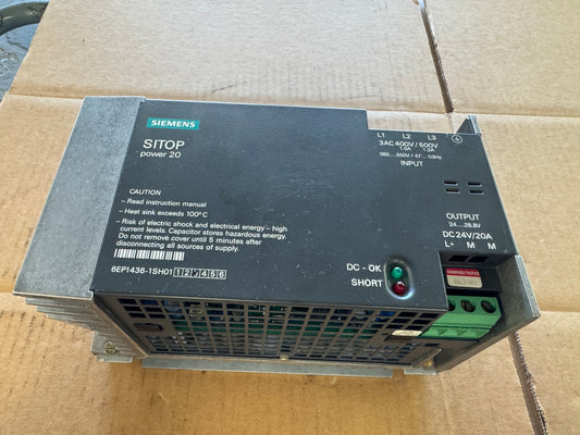 Siemens 6EP1436-1SH01 Power Supply 24V DC Untested Surplus
