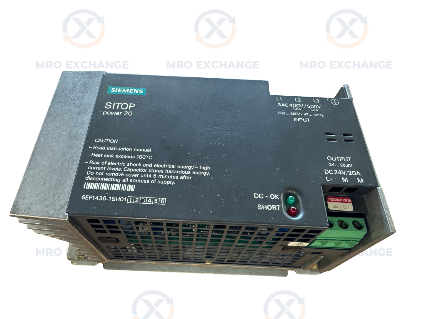Siemens 6EP1436-1SH01 Power Supply 24V DC Untested Surplus