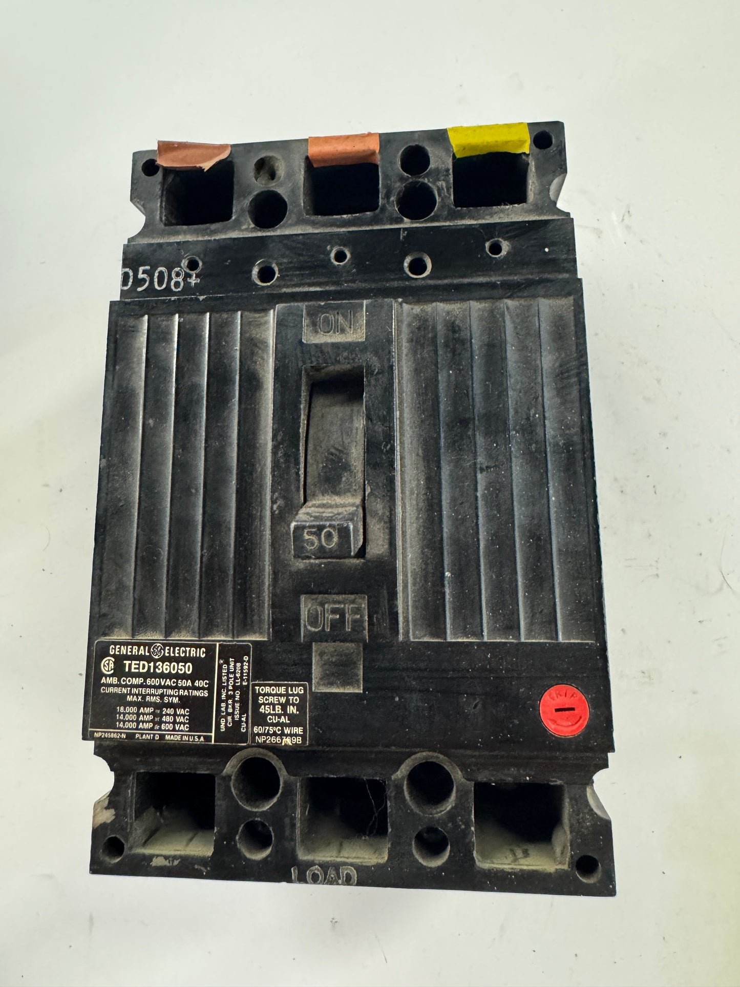 General Electric Circuit Breaker TED136050 600 VAC