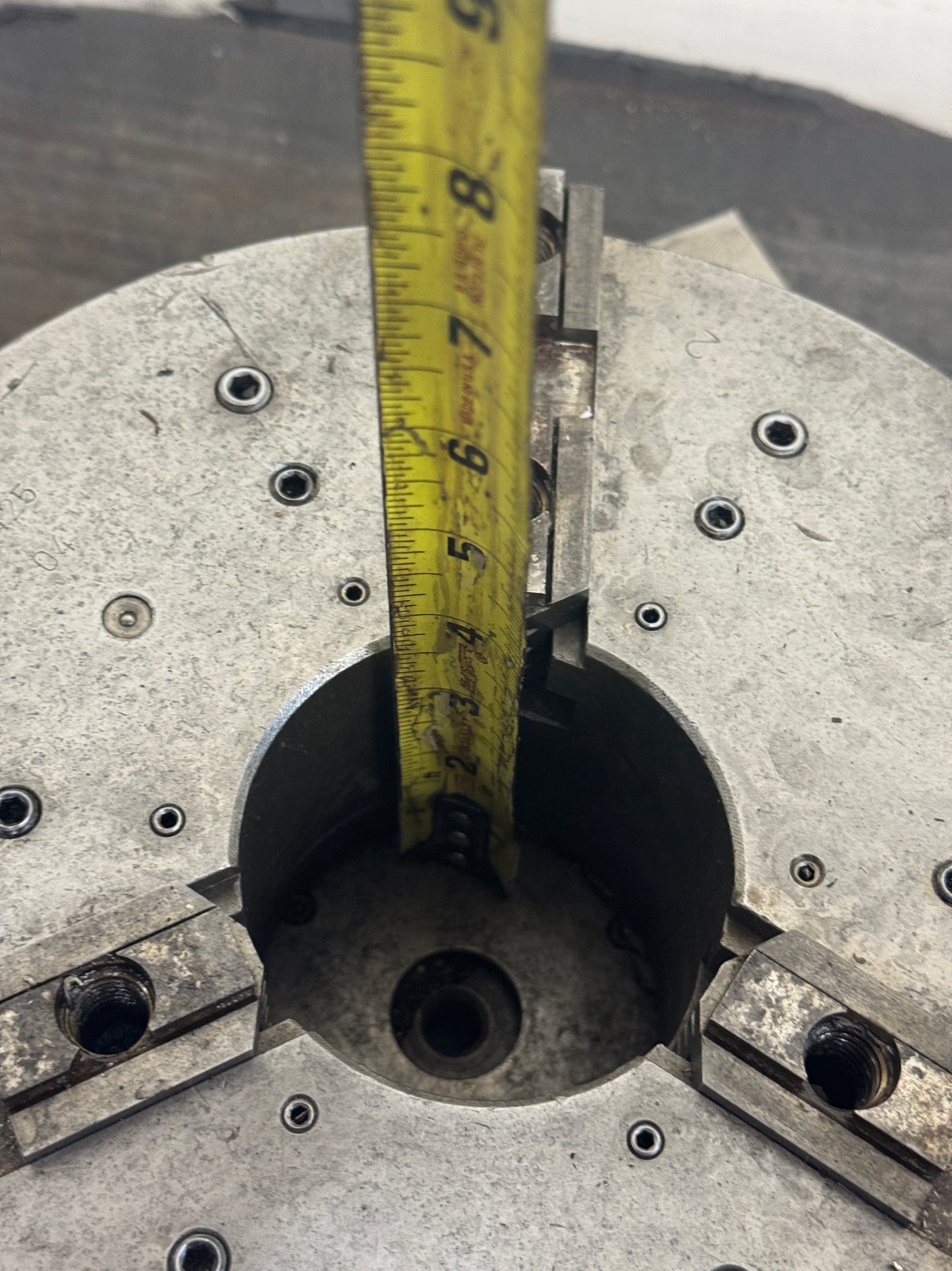 3-Jaw Self-Centering Lathe Chuck with Square Adapter Plate 424499-7A | 10 In. Dia. Chuck, Approx. 4 In. Bore