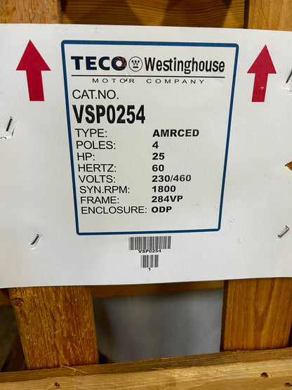 TECO Westinghouse AC Motor VSP0254 - 25 HP 1800 RPM