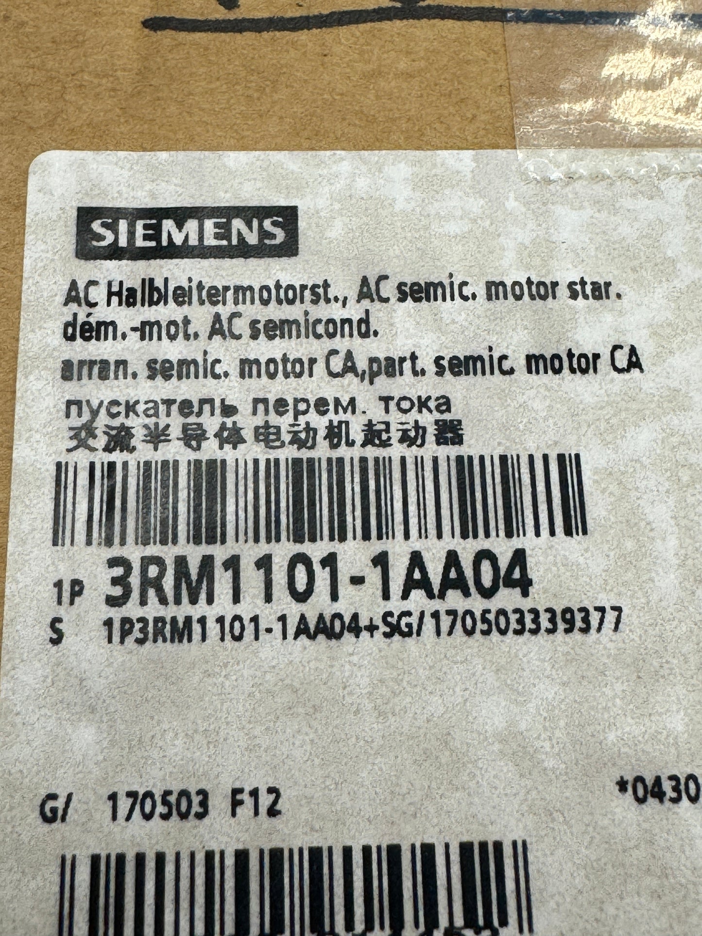 Siemens Fail-Safe Direct Starter 3RM1101-1AA04