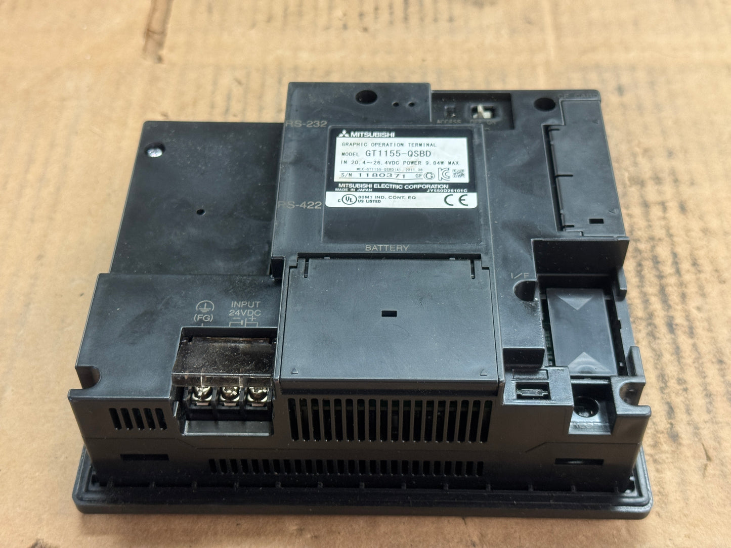 Mitsubishi GT1155-QSBD Graphic Operation Terminal HMI 24 VDC Untested Surplus 1774