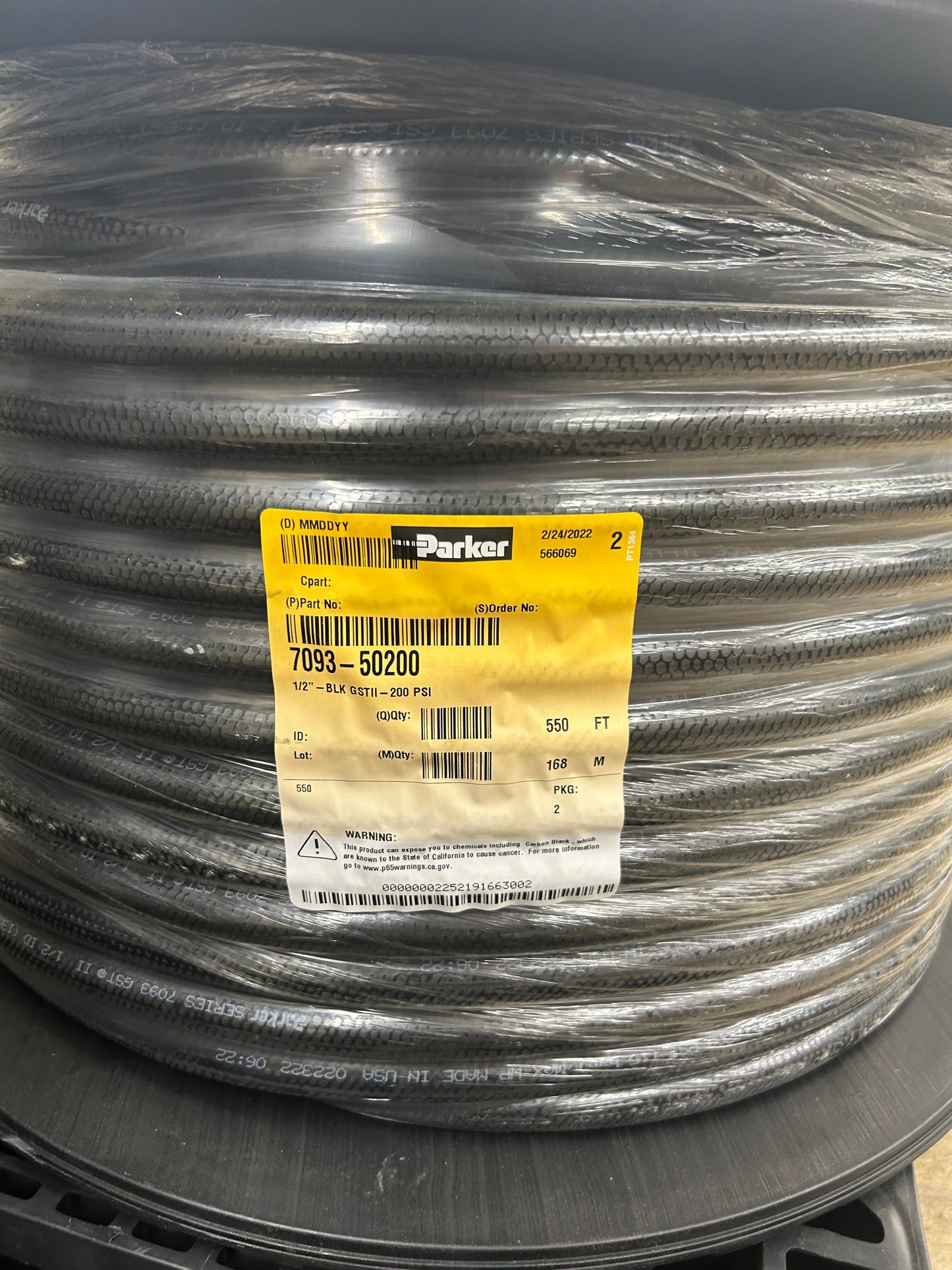 Parker Air Hose 7093-50200 1/2 In. ID 200 PSI m00871