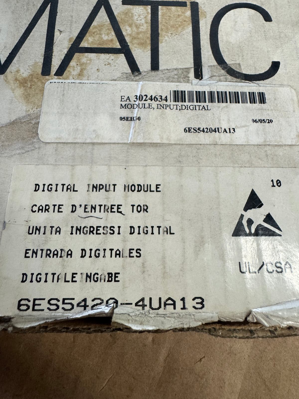 Siemens 6ES5420-4UA13 Digital Input Module Open Box Unused