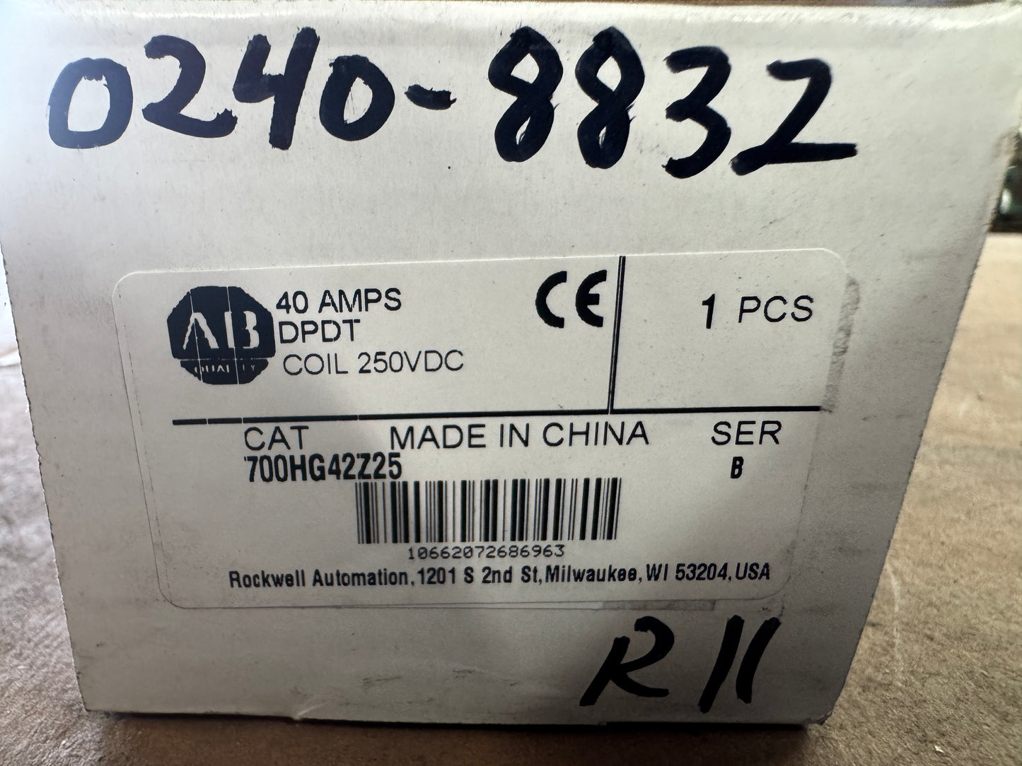Allen-Bradley Power Relay 700-HG42Z25-6 250 VDC Coil